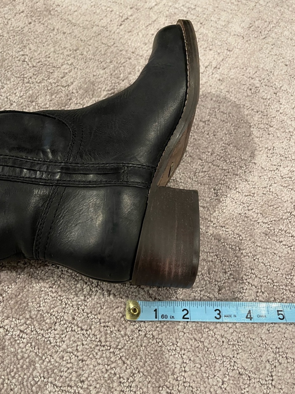 Lucky Brand Hybiscus Knee High Leather Black Boots, Block Heel, Round Toe, 7.5 - Picture 13 of 16